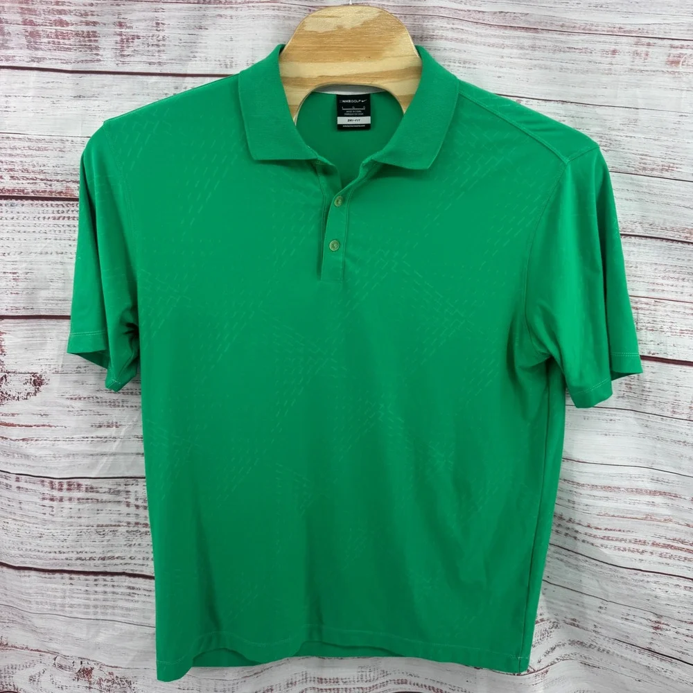 Nike Golf Dri-FIT Polo Shirt Mens Large Geometric‎ Jacquard Short Sleeve